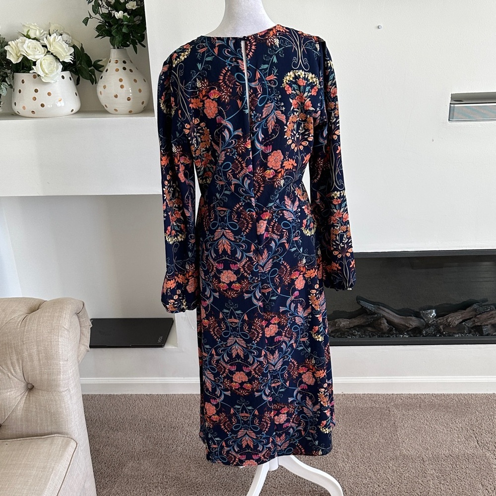 I.madeline Navy Floral Long Sleeve Dress - Picture 4 of 7